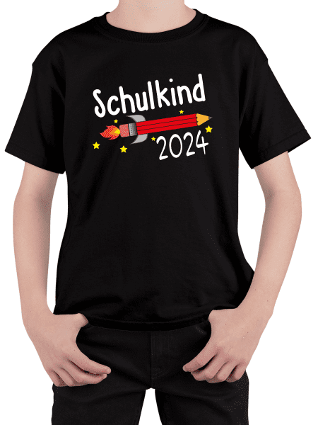 Unisex Kinder T-Shirt Schulkind 2024 Rakete