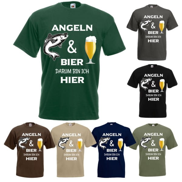 Angeln und Bier - T-Shirt Herren