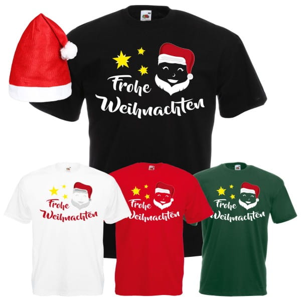 Frohe Weihnachten Weihnachtsmann T-Shirt Herren