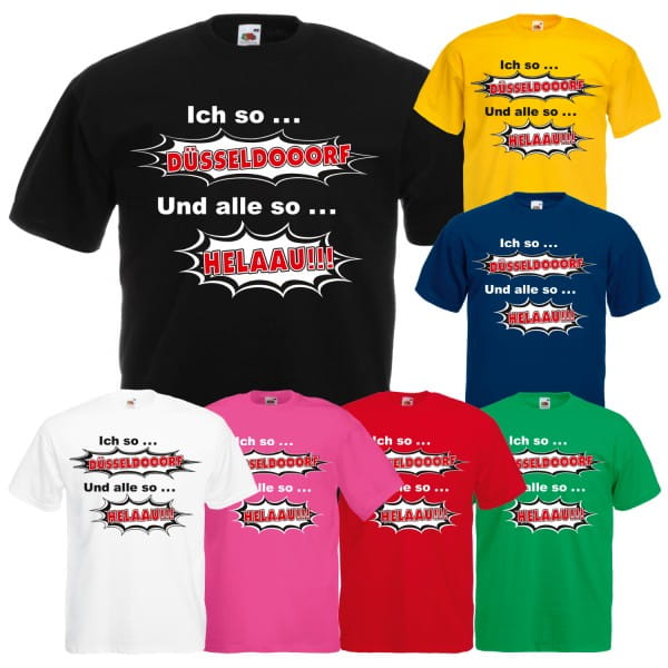Herren Karneval & Fasching T-Shirt Düsseldorf Helau