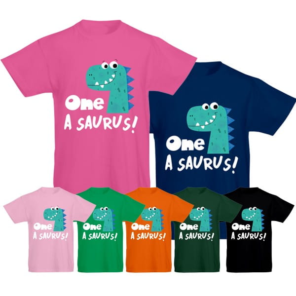 Kinder T-Shirt für ersten Geburtstag - One A Saurus
