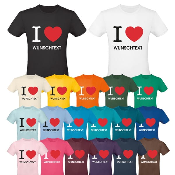 Unisex T-Shirt - I Love mit deinem Wunschtext